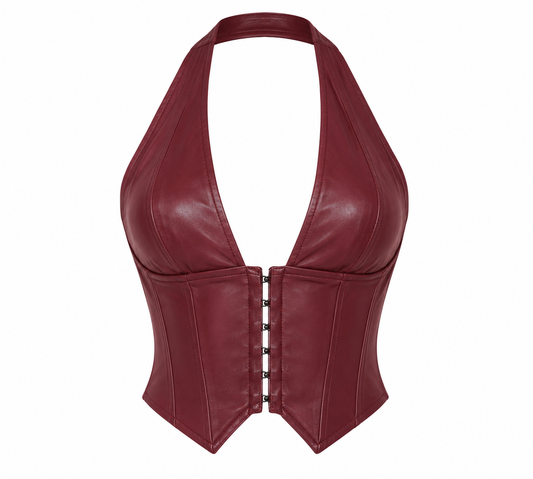 Red Ruby Faux Leather Corset