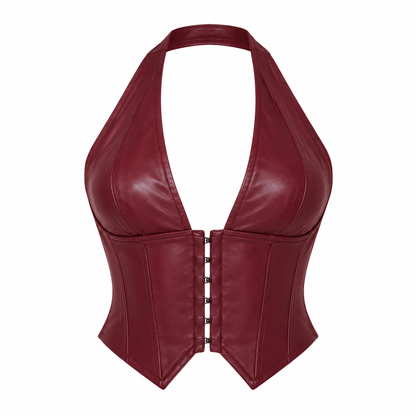 Red Ruby Faux Leather Corset